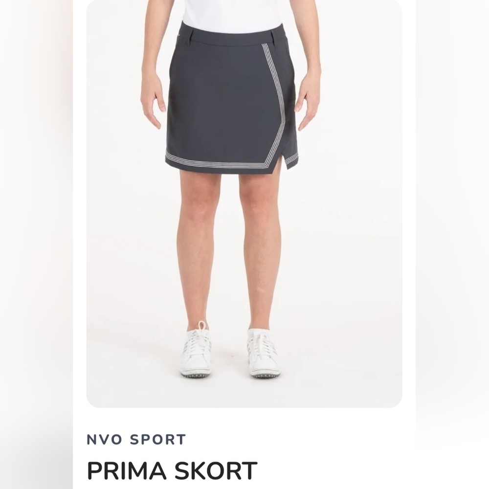 Nvo Grey Blue Skort White Trim. Sz 8. New Golf Pickleball Performance